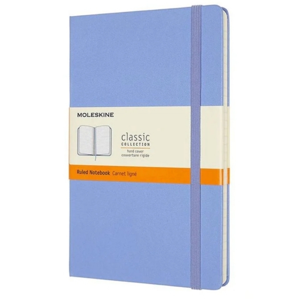 ♥️BUY 5 GET 3 FREE Moleskine Classic Notebook, Large, Ruled, Hydrangea Blue